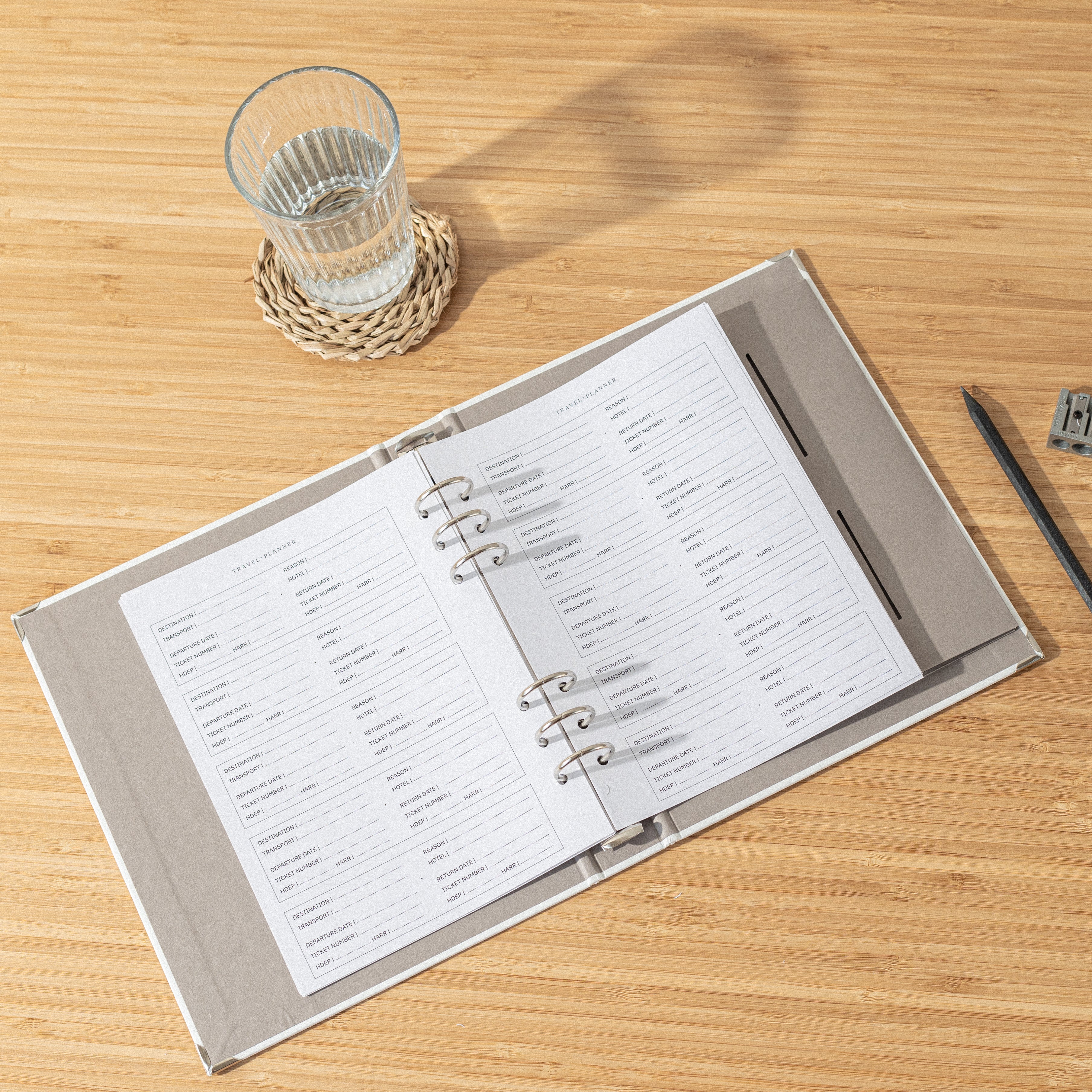 Recambio de papel reciclable para planear viajes