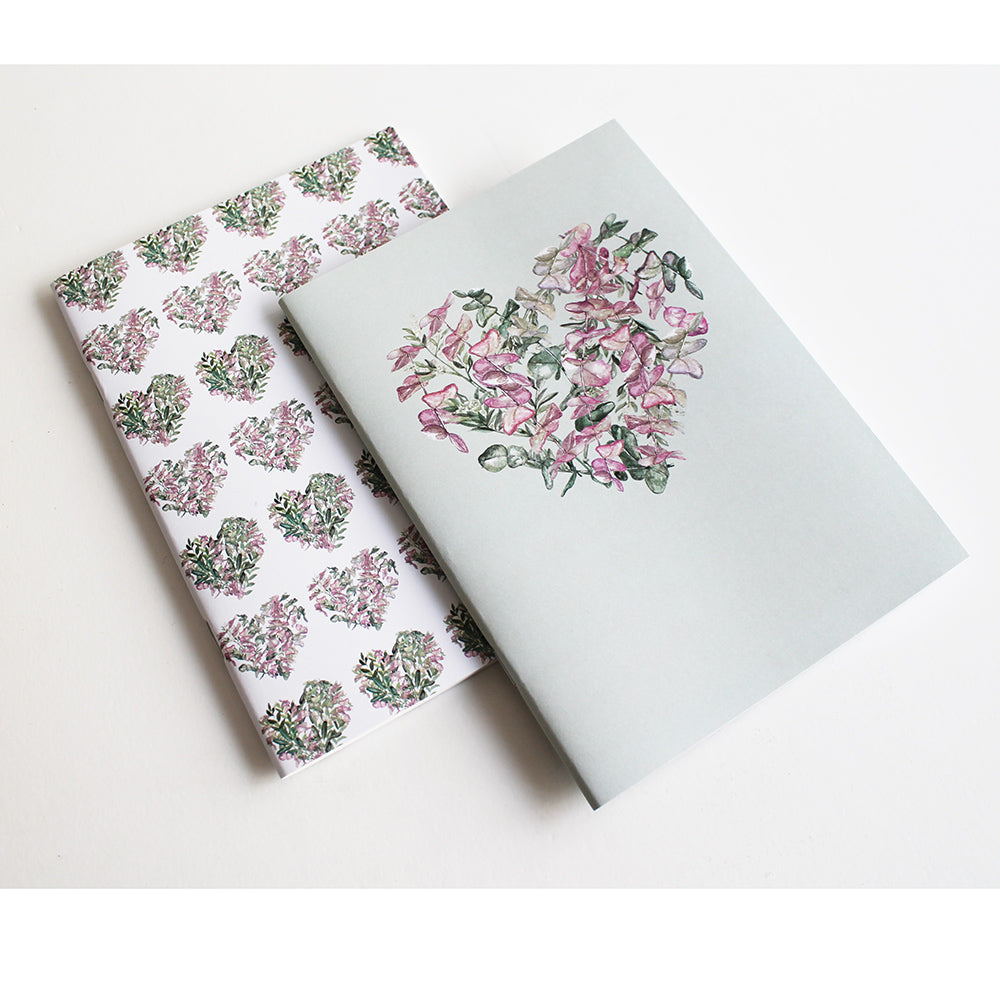 Pack libretas Corazón eucaliptus
