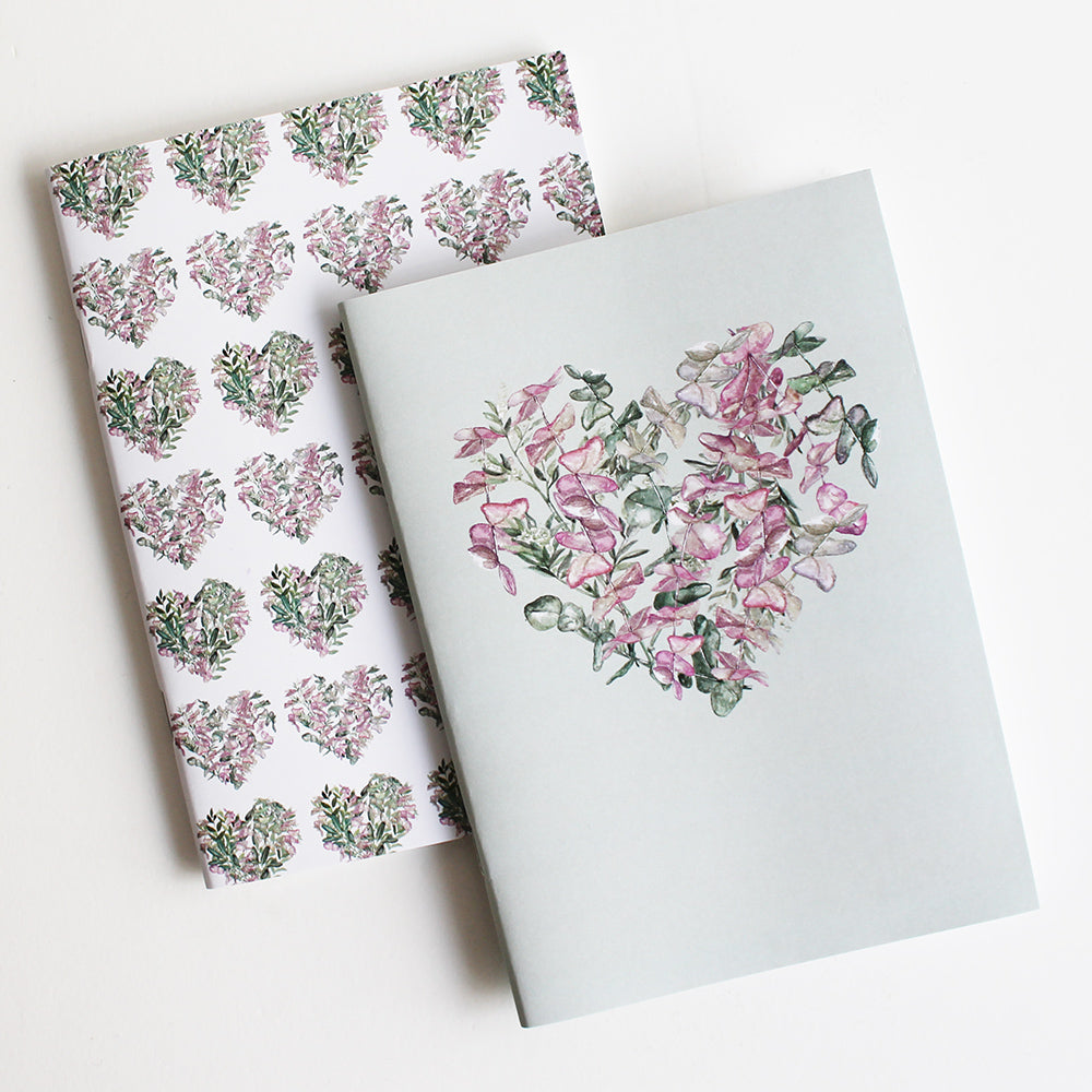 Pack libretas Corazón eucaliptus
