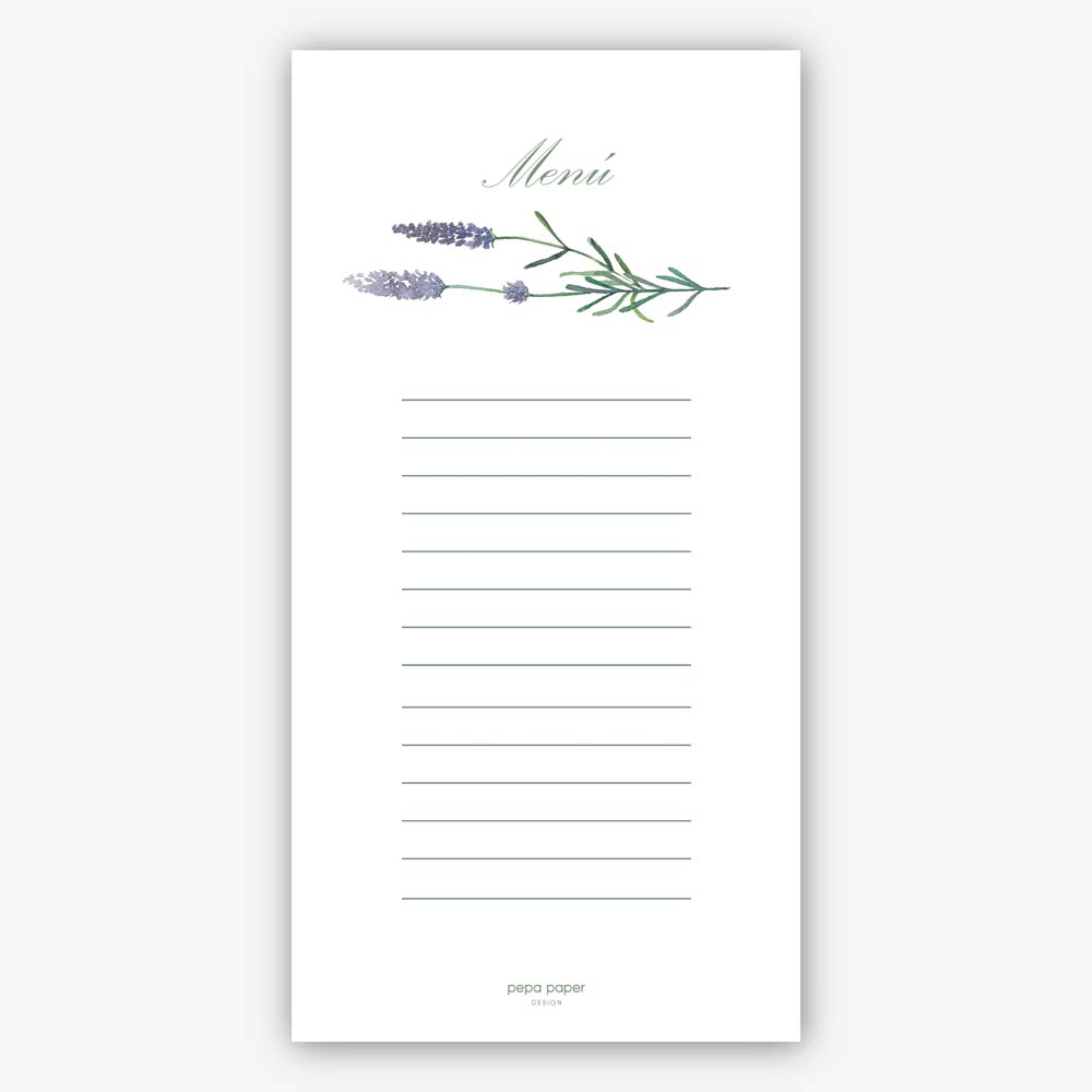 Lavender Watercolor Menu (4 units)