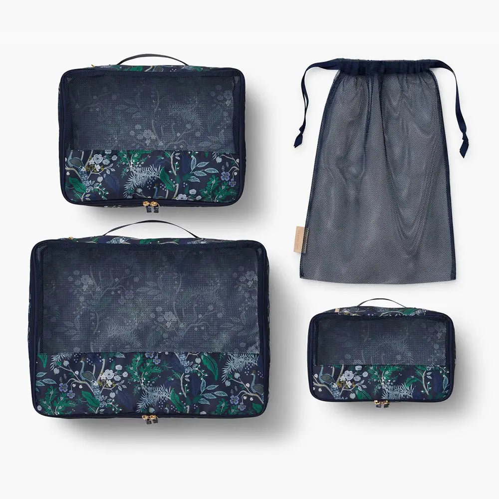 Set de 3 organizadores de equipaje Peacock - Rifle Paper Co.