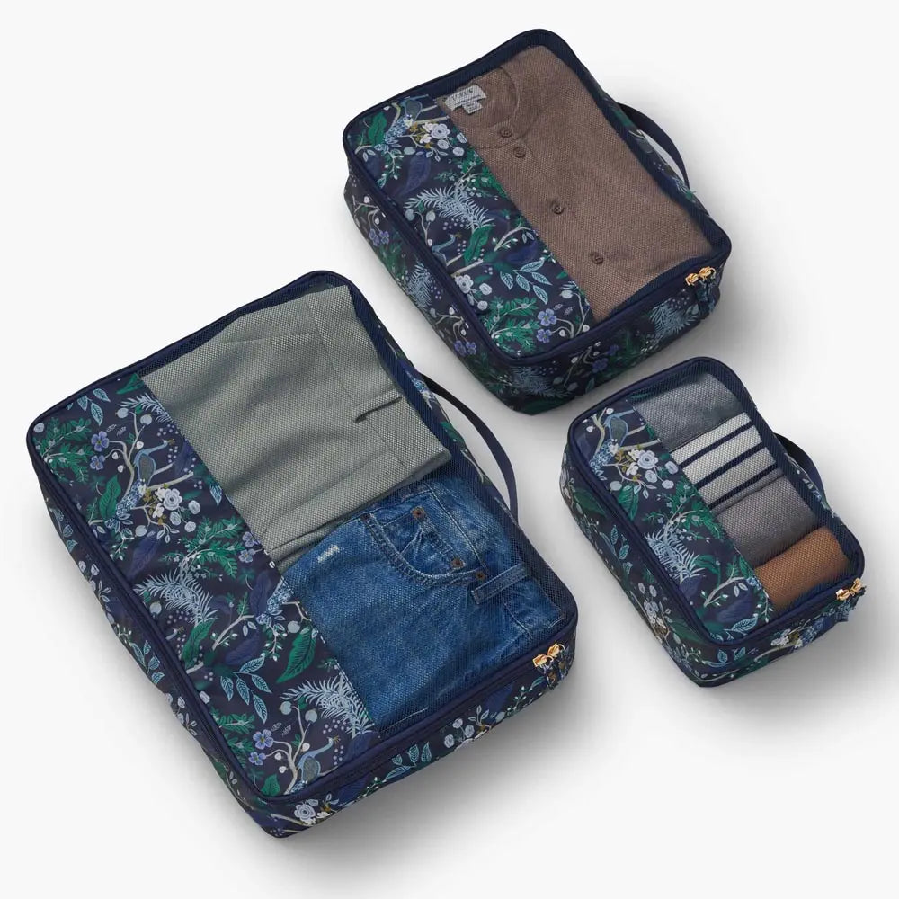Set de 3 organizadores de equipaje Peacock - Rifle Paper Co.