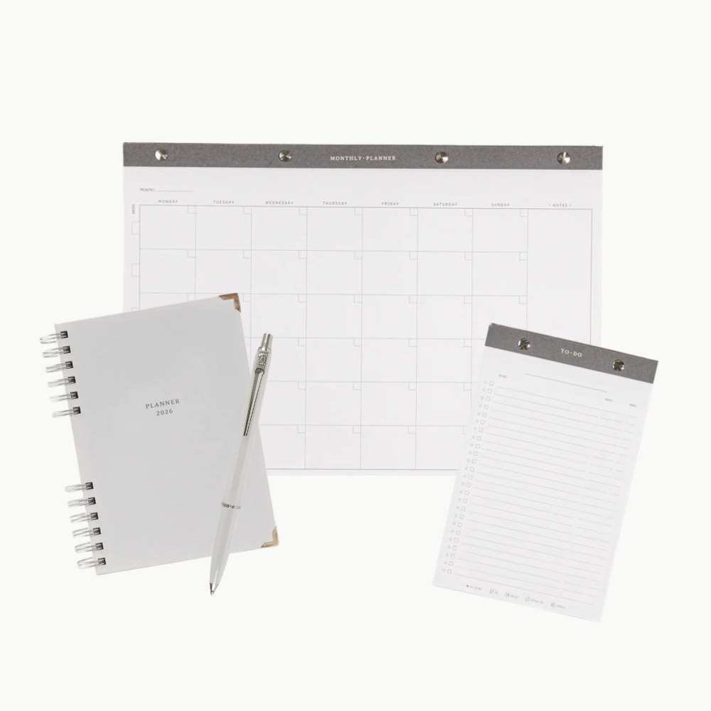 Pack Organización I Agenda + Planificador Mensual + Planificador Tareas + Bolígrafo