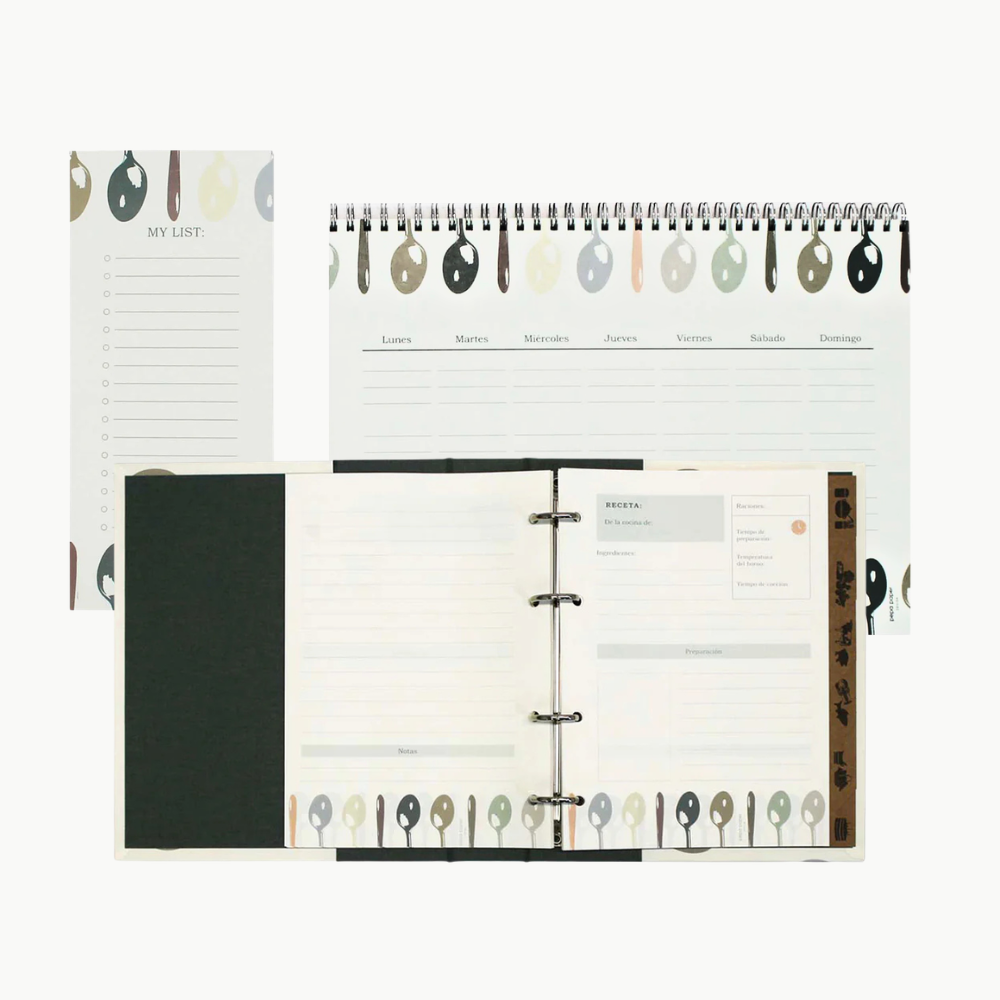 Pack Cocina "Cucharas" I Recetario + Planificador Menús + Lista Compra