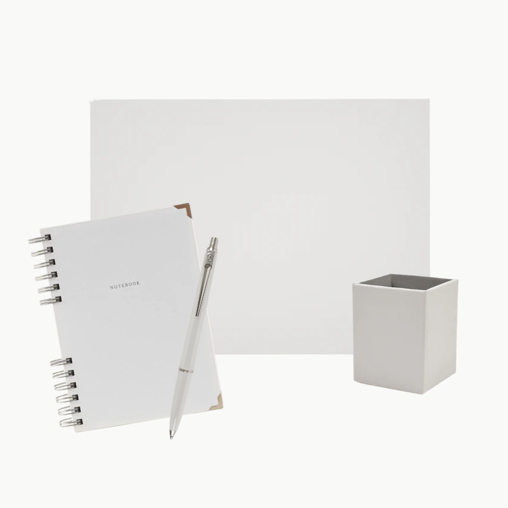 Pack Premium I Libreta A5 + Bolígrafo + Portabolígrafos + Cubilete + Vade