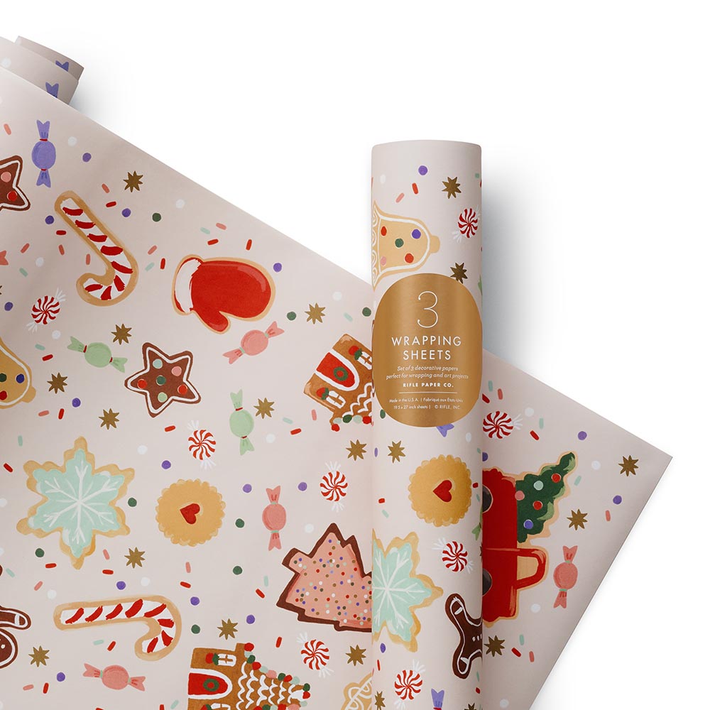 Hojas papel de regalo Navidad Christmas Cookies - Rifle Paper Co