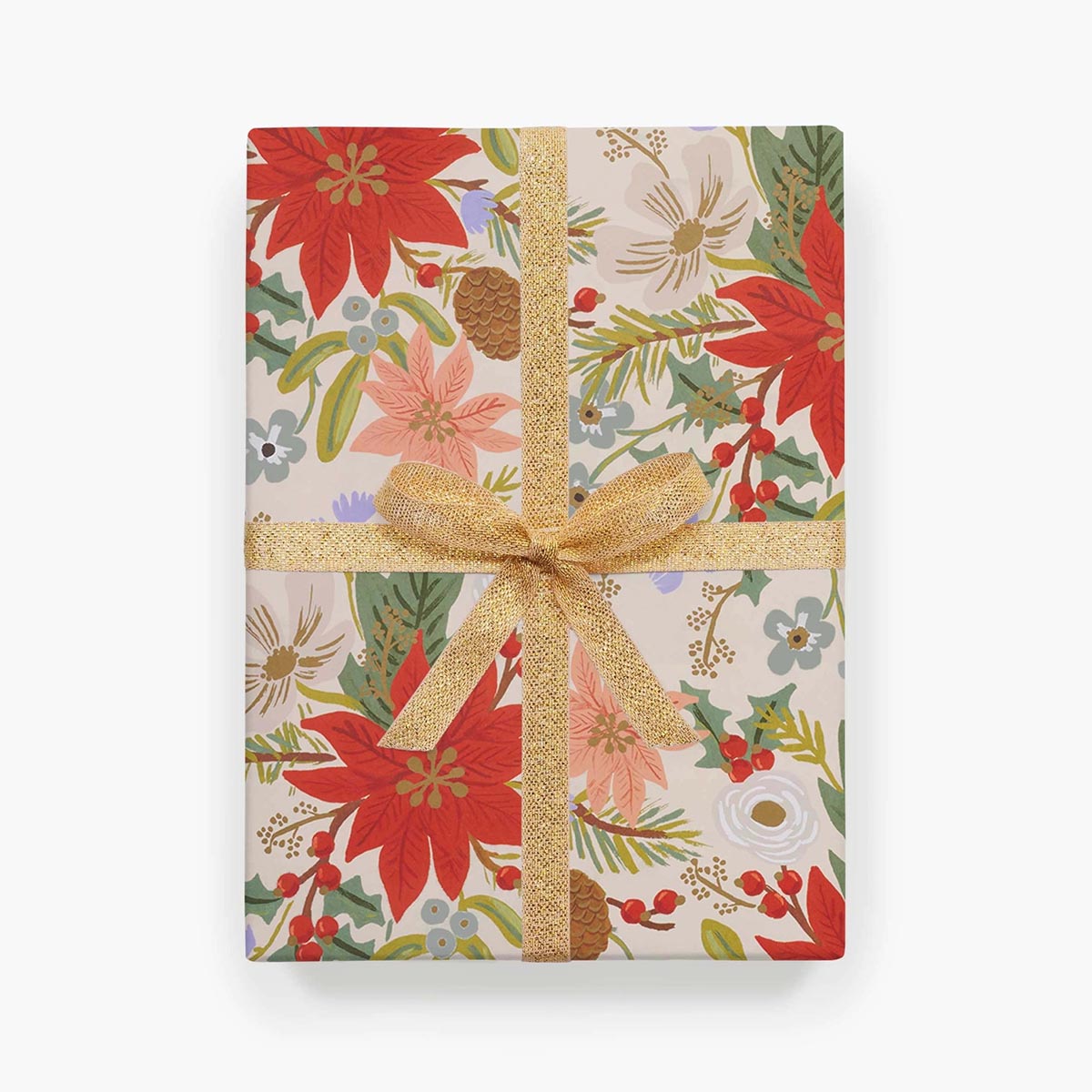 Hojas papel de regalo Navidad Poinsettia - Rifle Paper Co