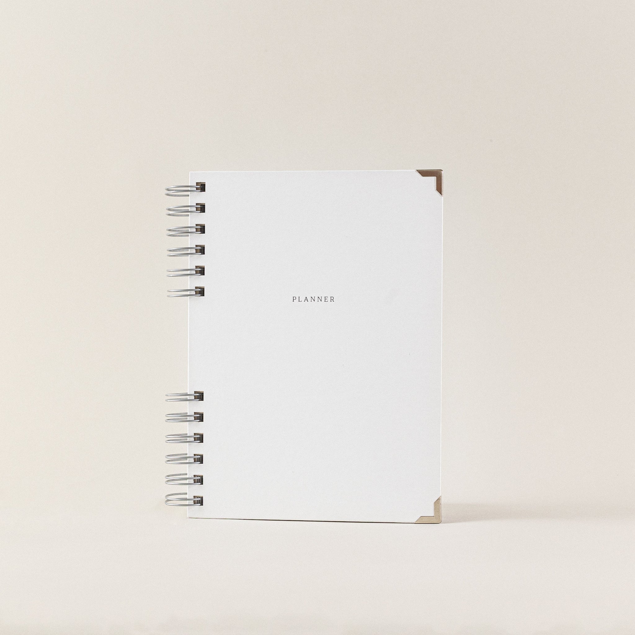 Planificador y agenda sostenible de papel reciclado blanca