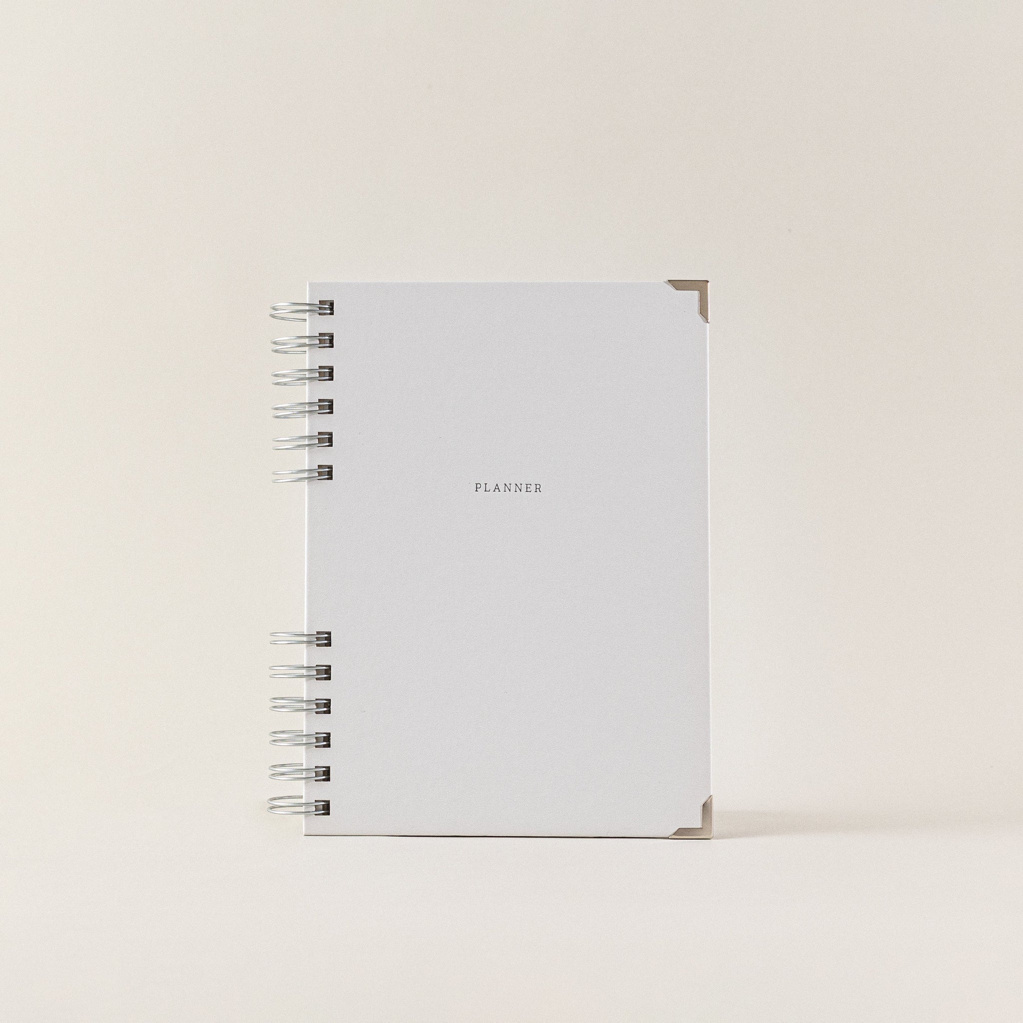 Planificador y agenda sostenible de papel reciclado gris