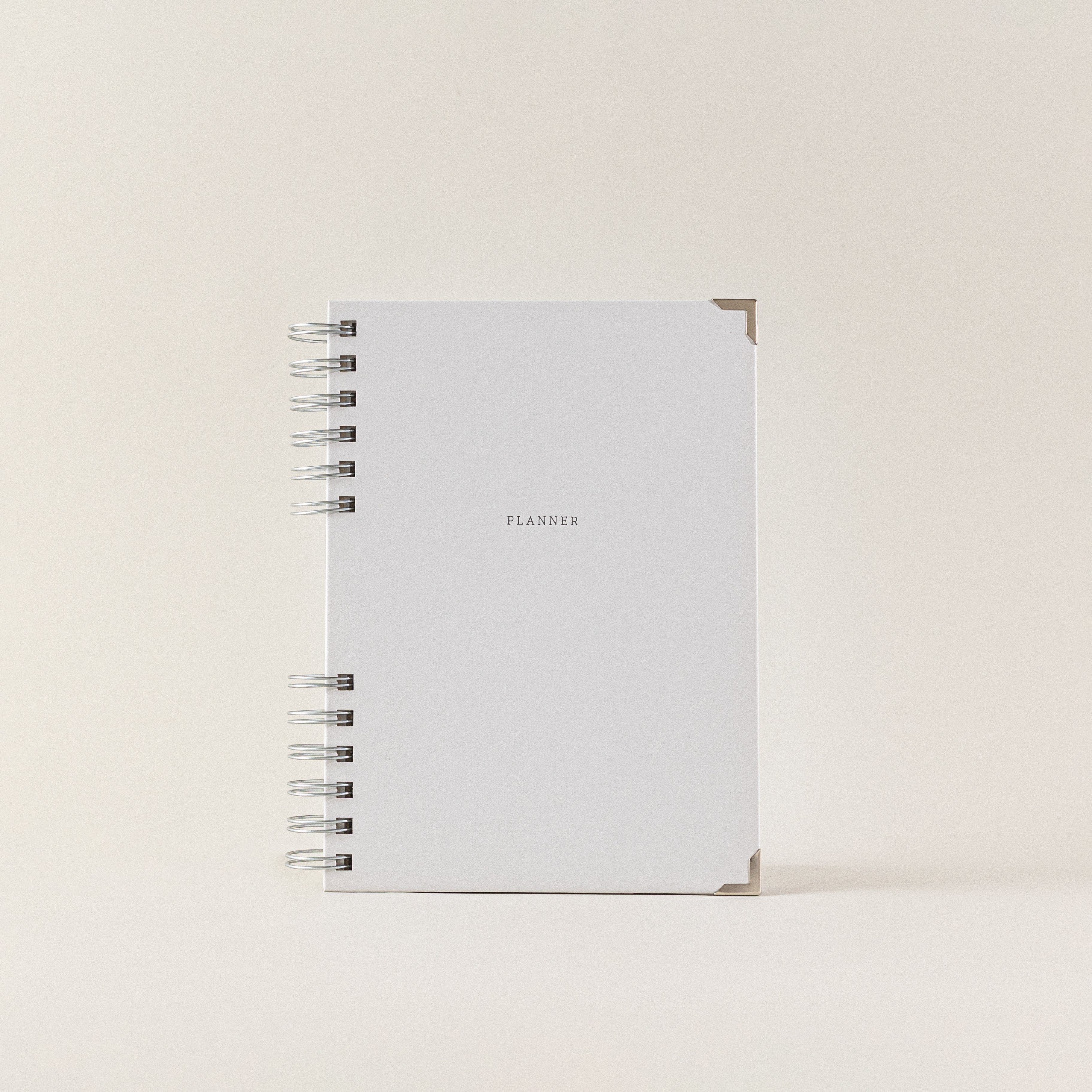Planificador y agenda sostenible de papel reciclado gris