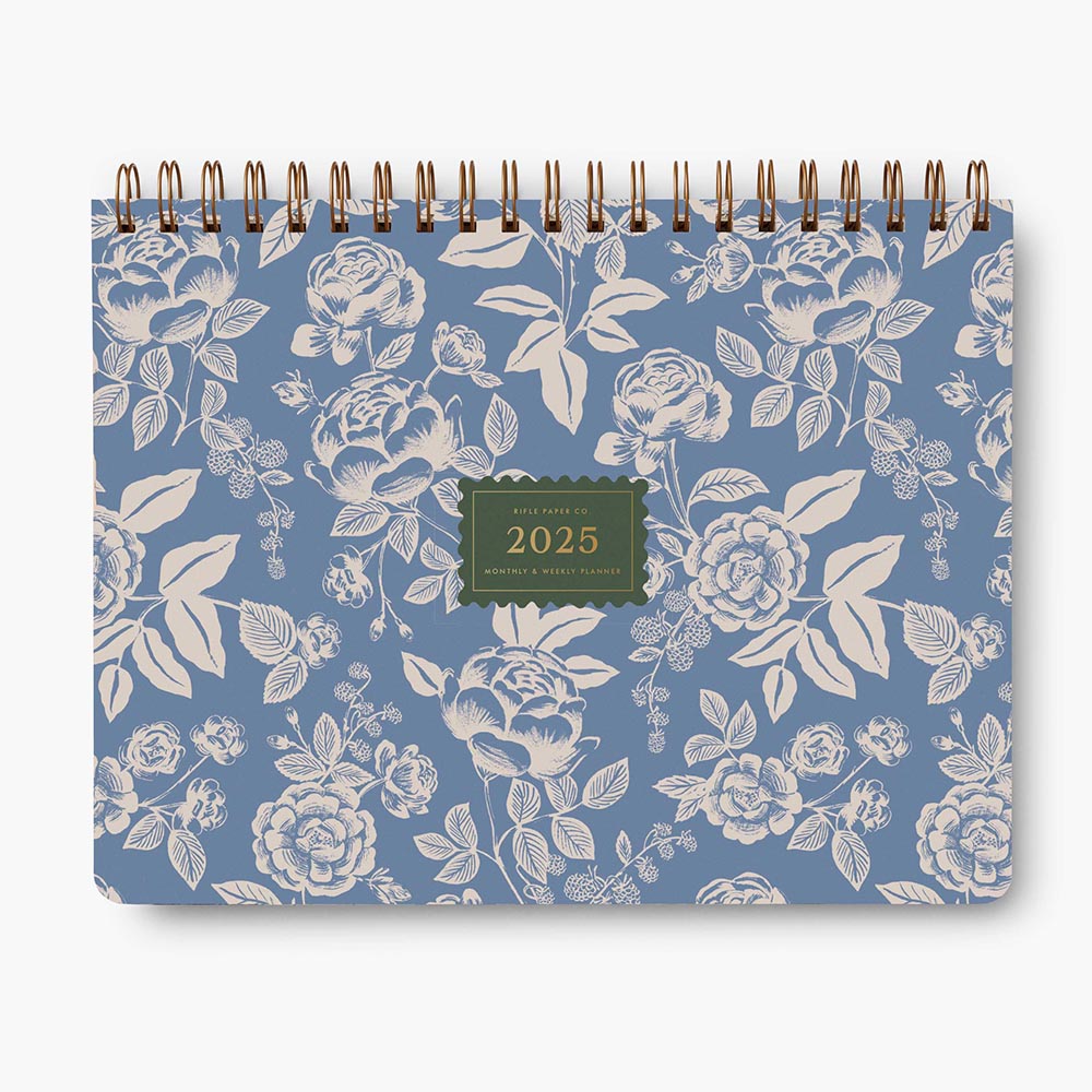 Agenda Planificador 2025 English Rose espiral superior 12 meses - Rifle Paper