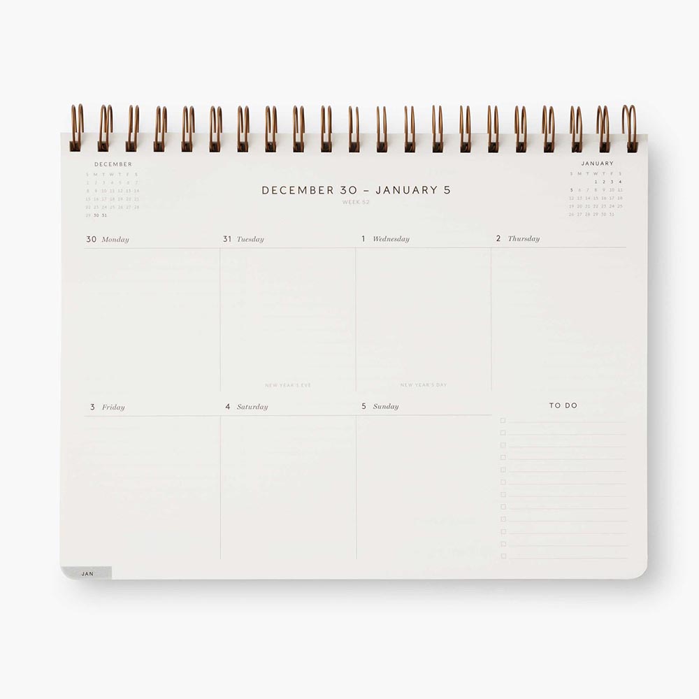 Agenda Planificador 2025 English Rose espiral superior 12 meses - Rifle Paper