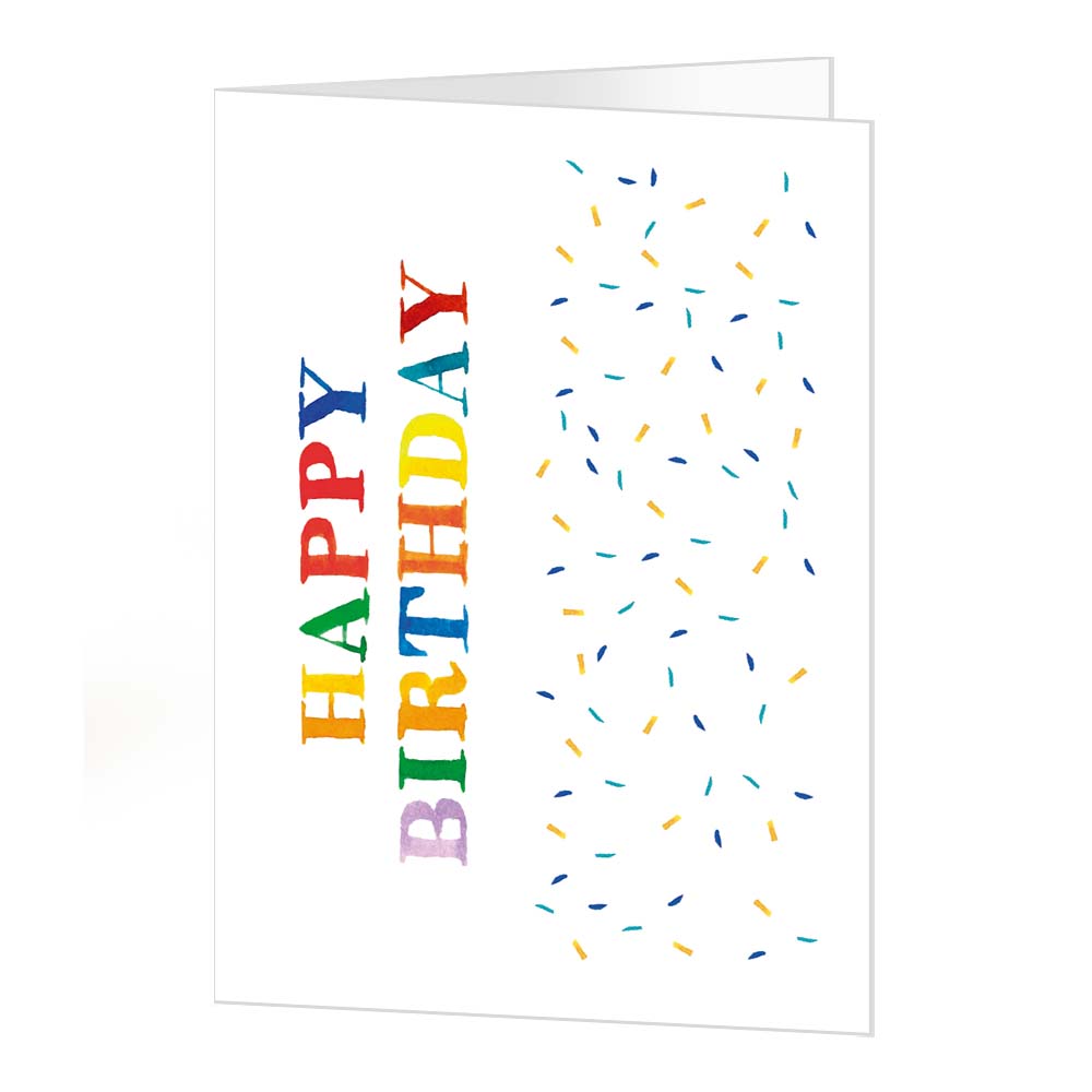 Postal A4 happy Birthday Confetti