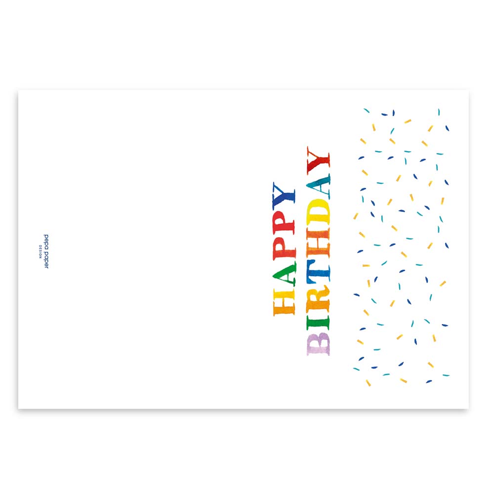 Postal A4 happy Birthday Confetti