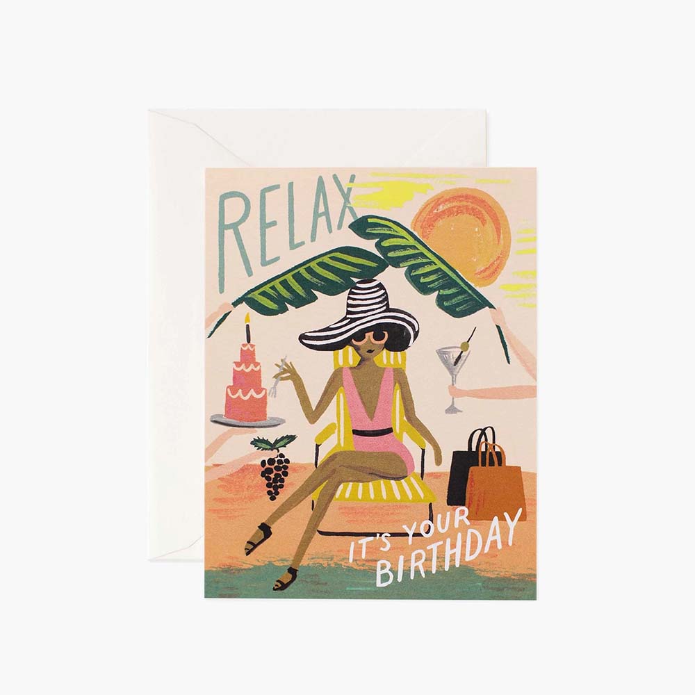 Postal felicitación cumpleaños Relax Birthday Card - Rifle Paper