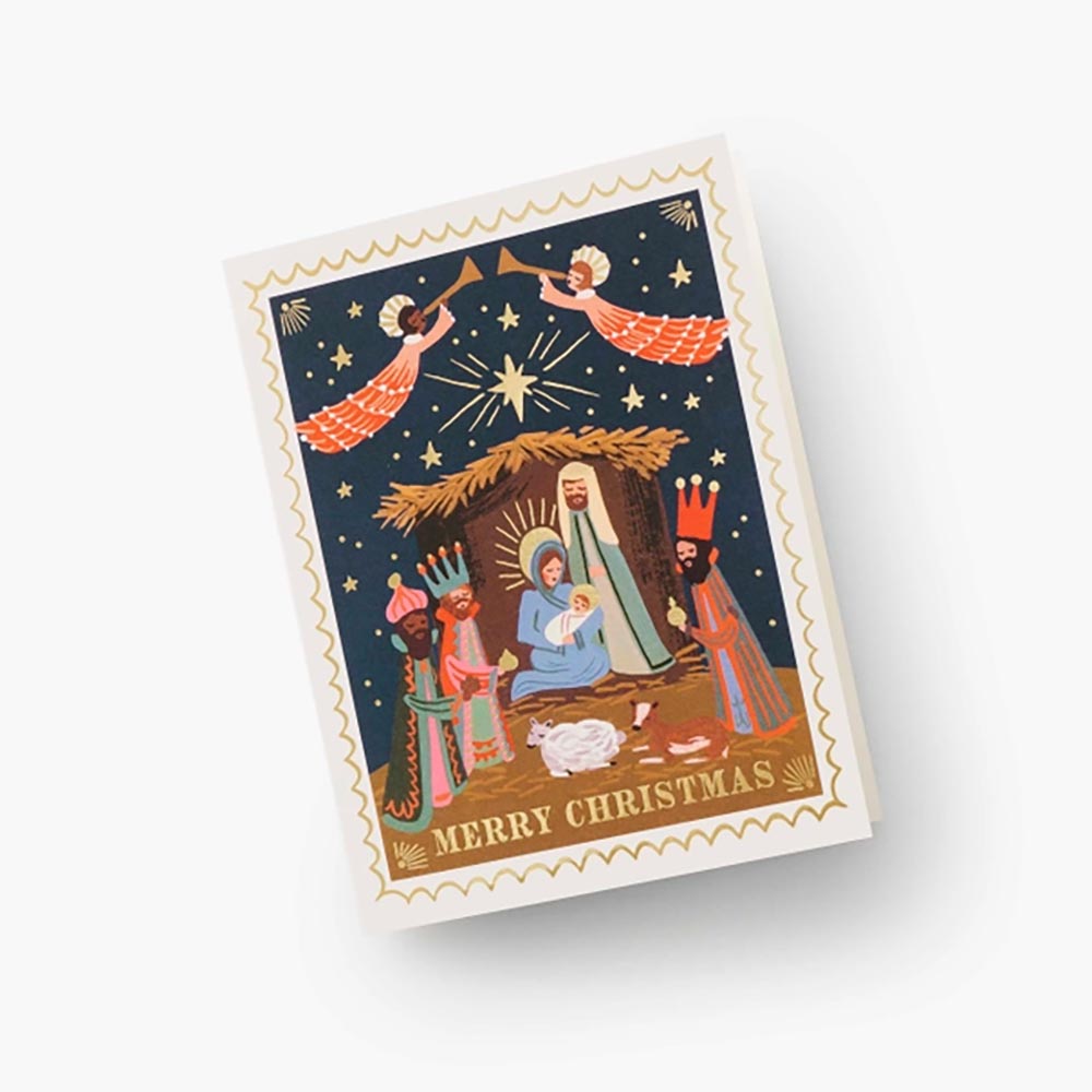 Postal Navidad Christmas Nativity Card