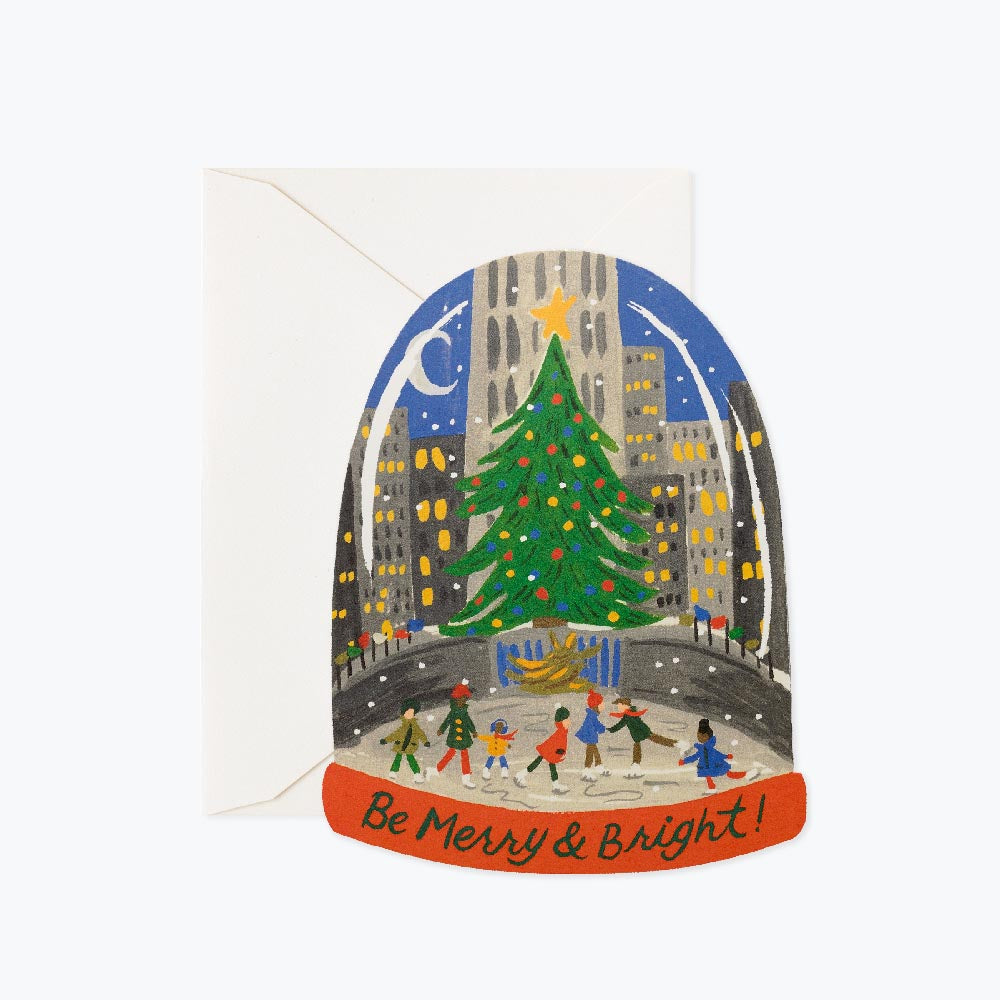 Skating in the City Christmas Postcard