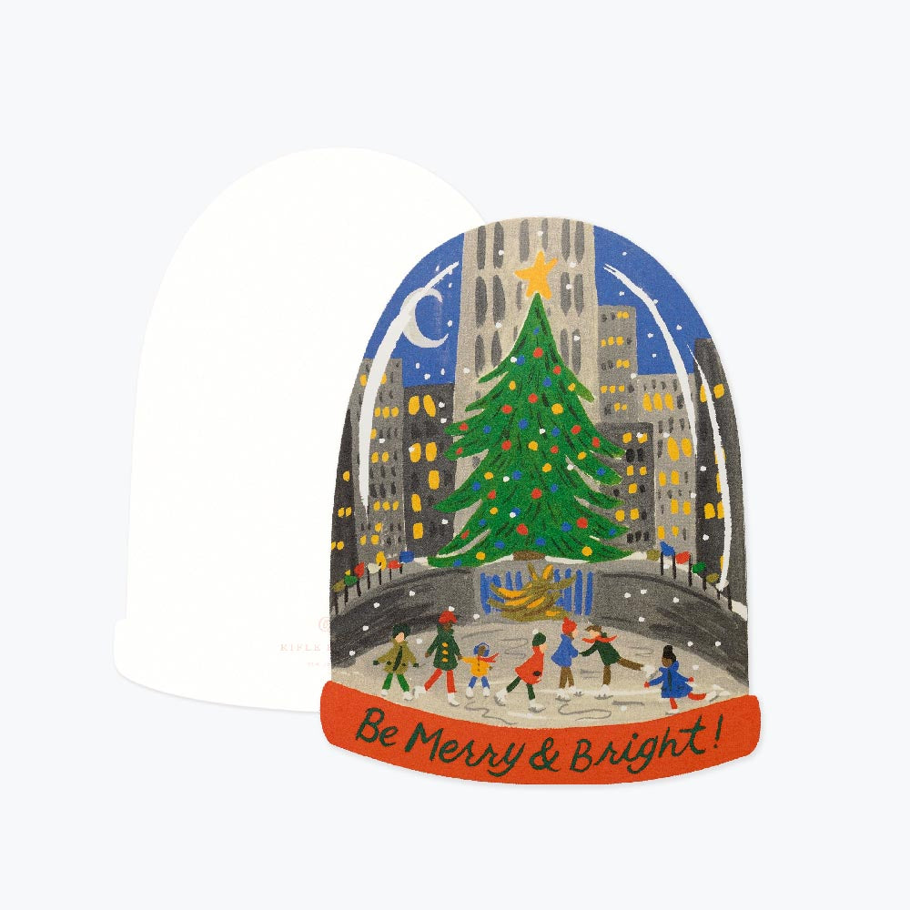 Skating in the City Christmas Postcard