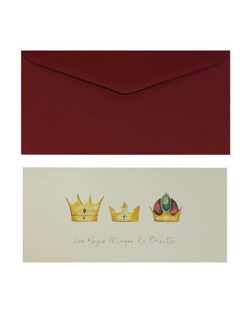 Christmas card with Three Wise Men crowns