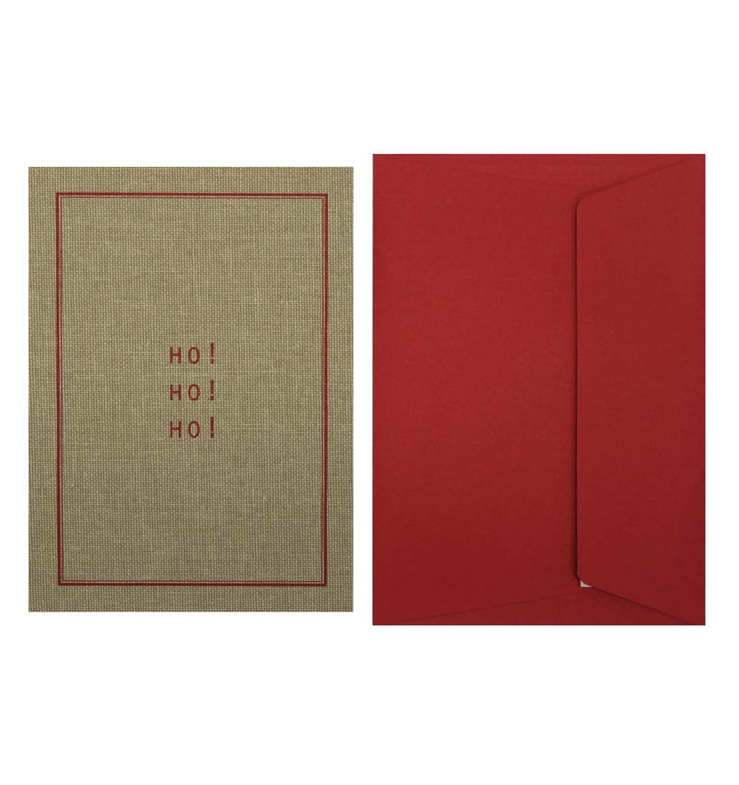 Fabric Christmas postcard HO HO HO!!!