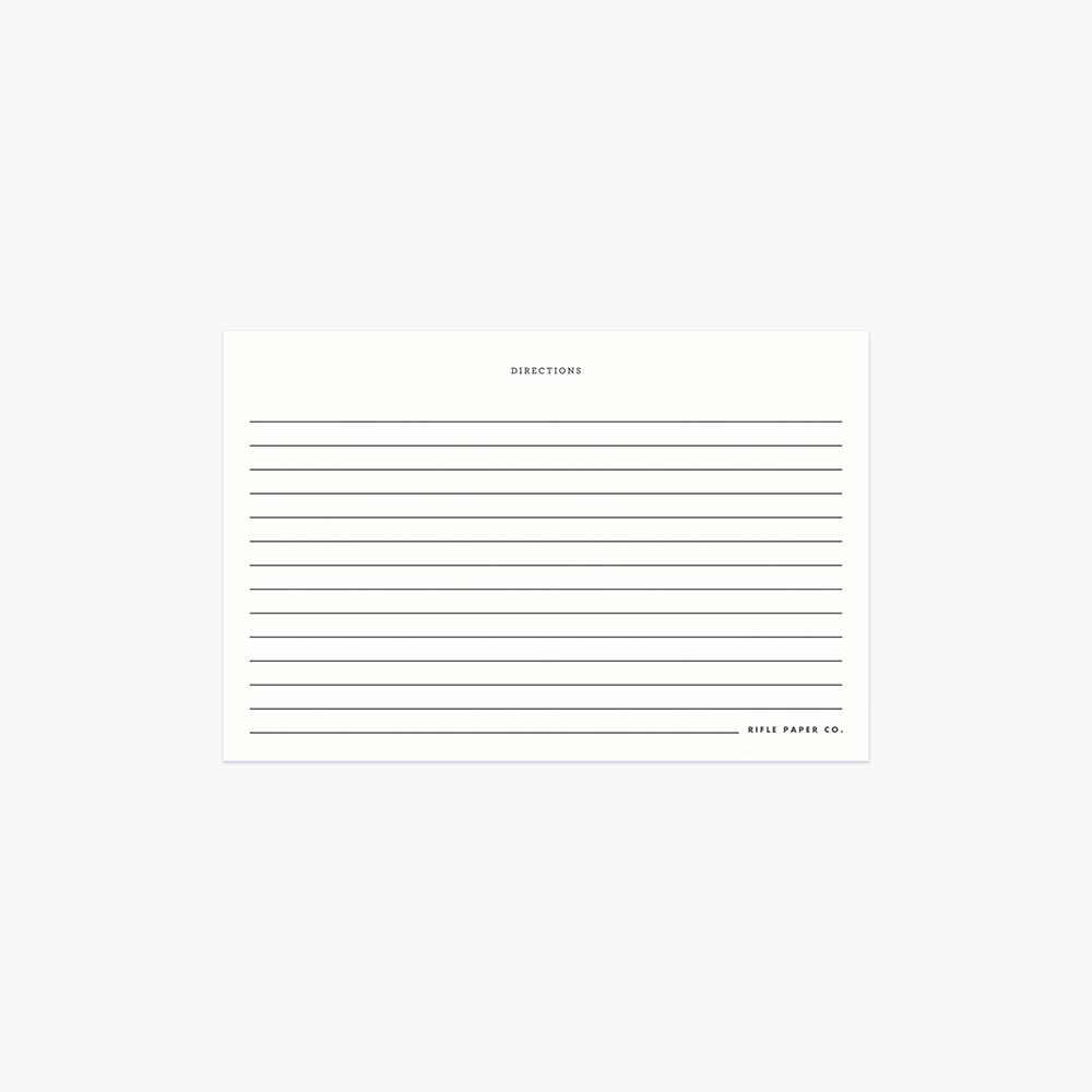 Fitxes de Receptes Charcoal Sppon Recipe Cards - Rifle Paper Co.