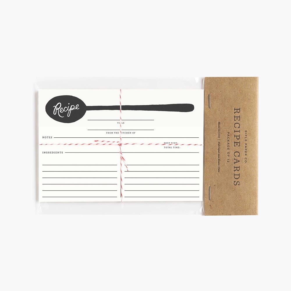 Fitxes de Receptes Charcoal Sppon Recipe Cards - Rifle Paper Co.