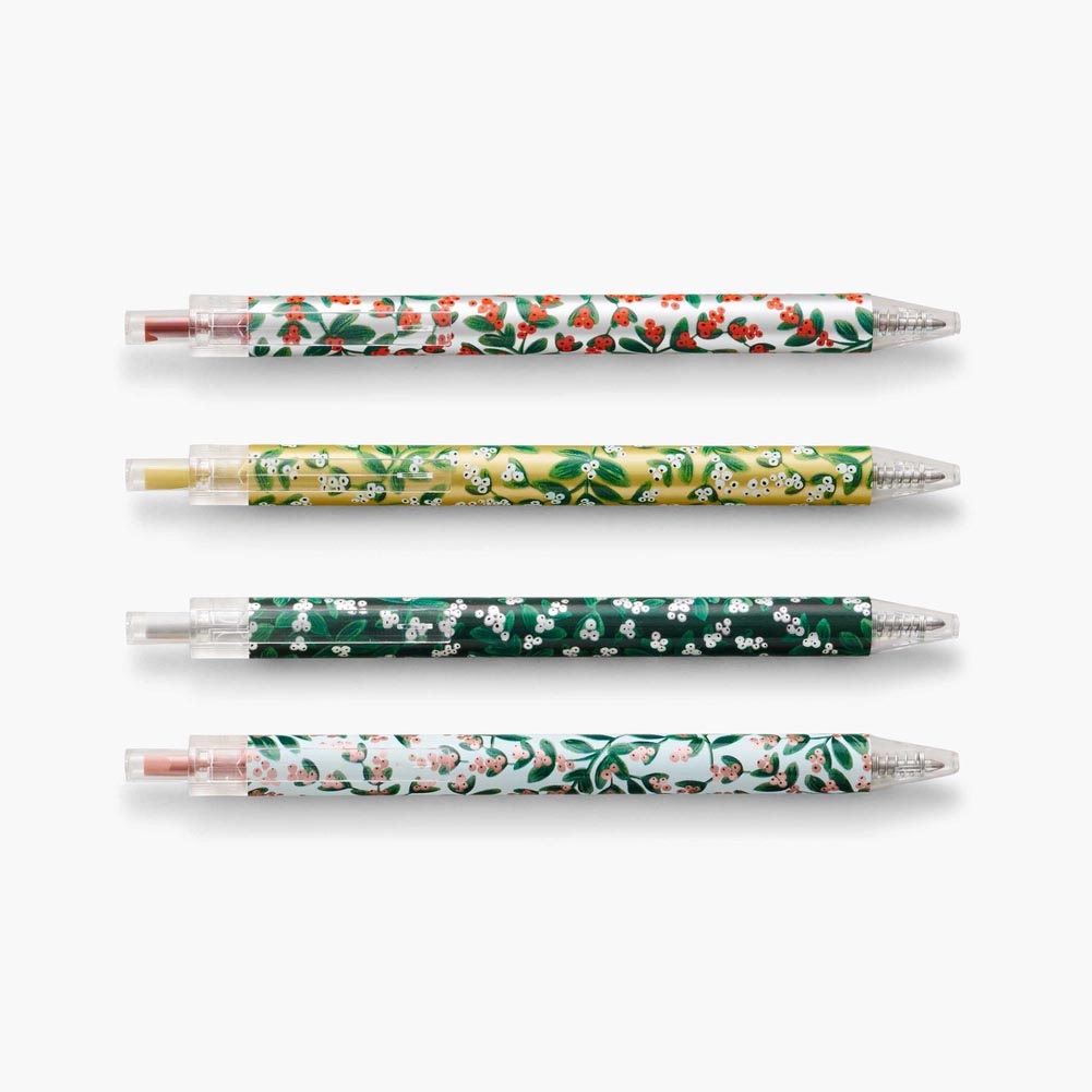 Set de 4 bolígrafs de gel metàl·lics Mistletoe - Rifle Paper