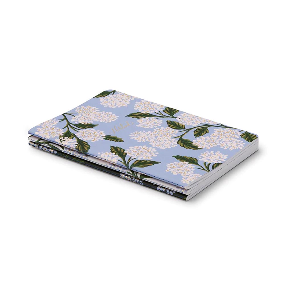 Pack of 3 Hydrangea sewn notebooks - Rifle Paper co.