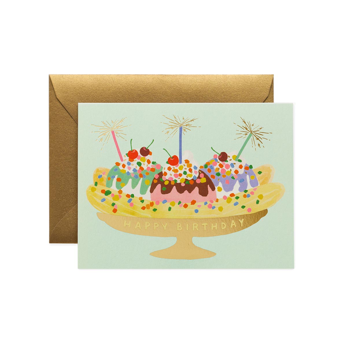 Postal felicitación cumpleaños Banana Split - Rifle Paper