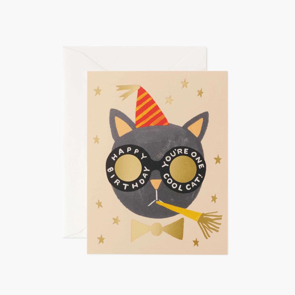 Tarjeta postal cumpleaños Gato - Rifle Paper Co