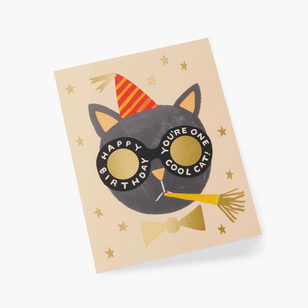 Tarjeta postal cumpleaños Gato - Rifle Paper Co
