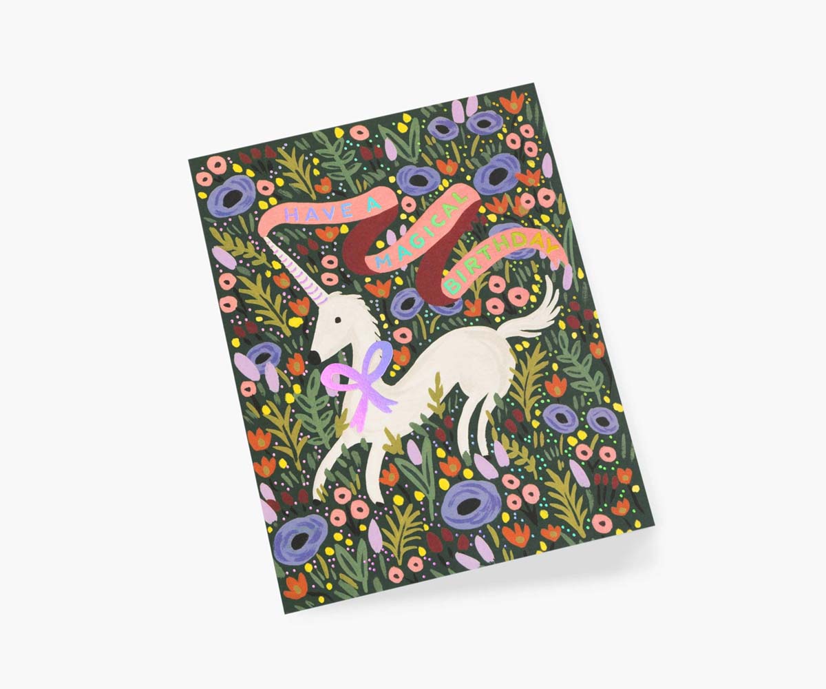 Tarjeta postal felicitación cumpleaños Unicornio Magical - Rifle Paper