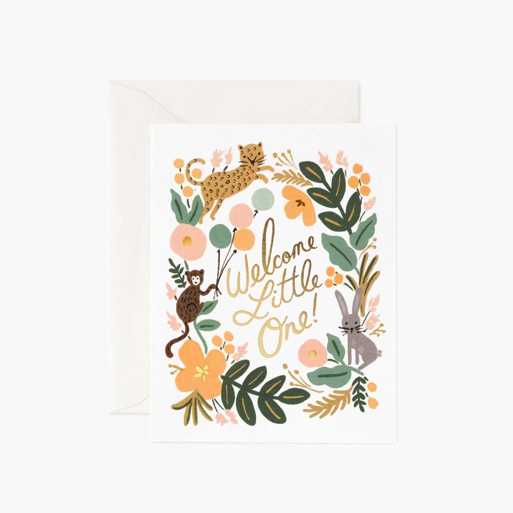 Tarjeta Postal Nacimiento Menagerie Baby - Rifle Paper
