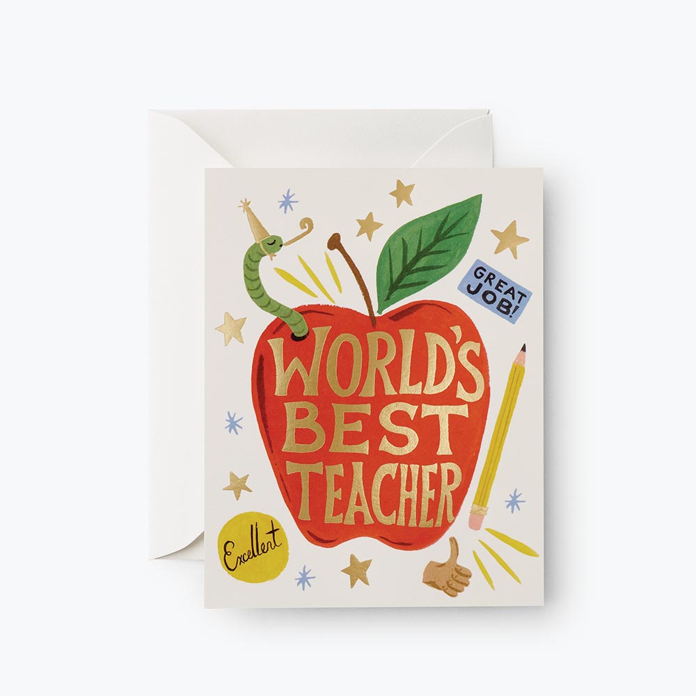 Postcard - Worlds Best Teacher - Rifle Paper Co