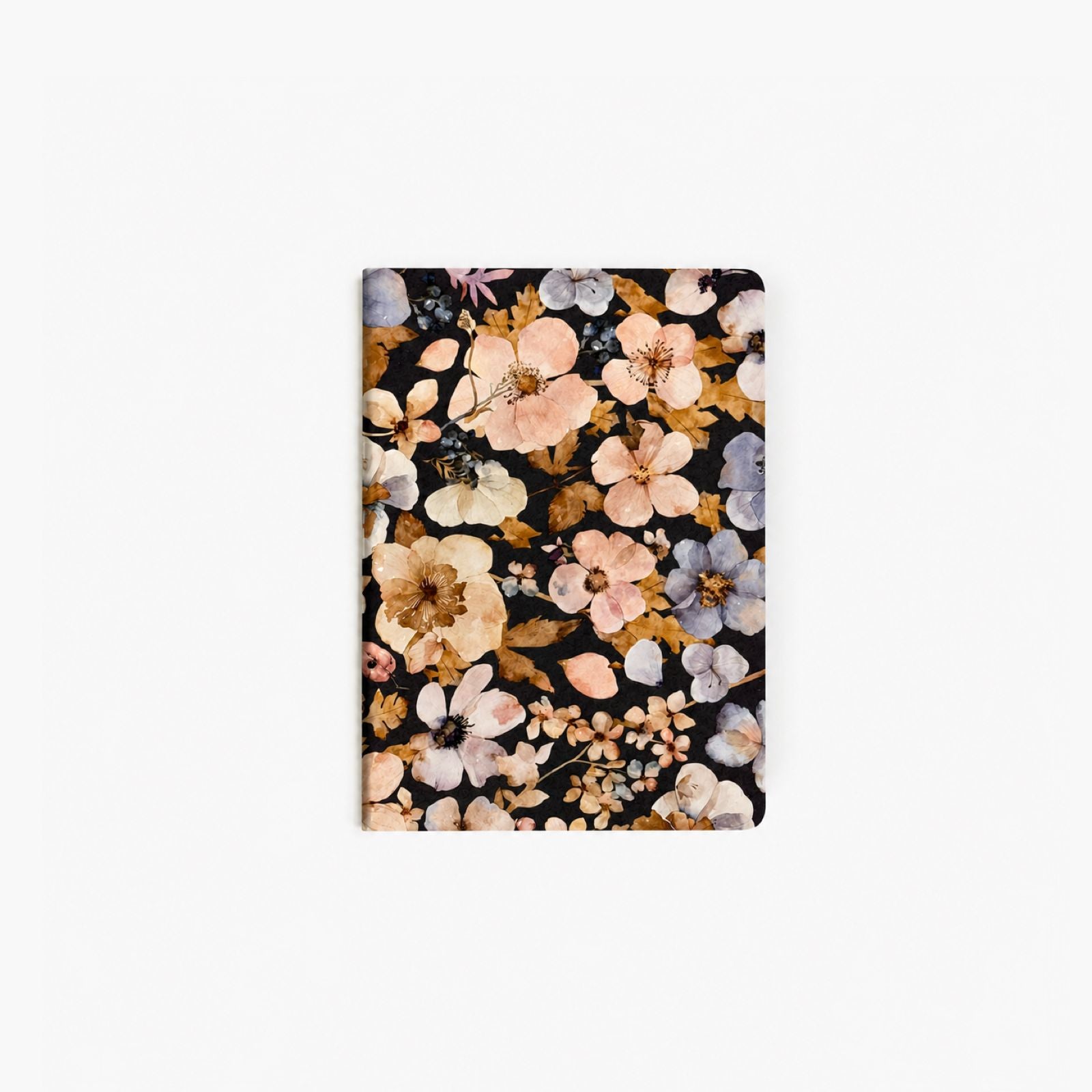 Libreta Grapada A6 36 hojas - Pressed Flowers Dark