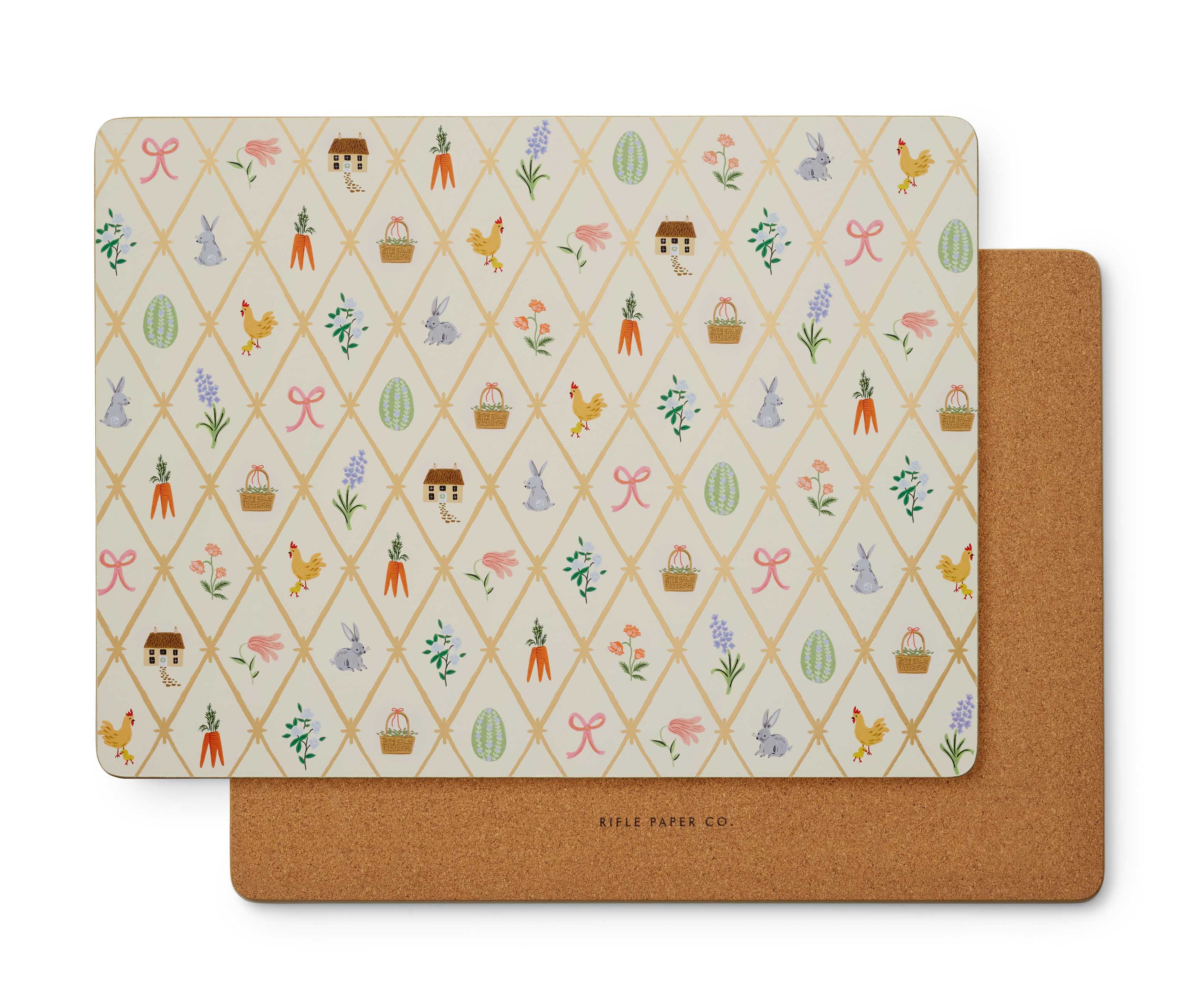 Set de 4 Bajoplatos de Corcho Spring Farm -Rifle Paper Co