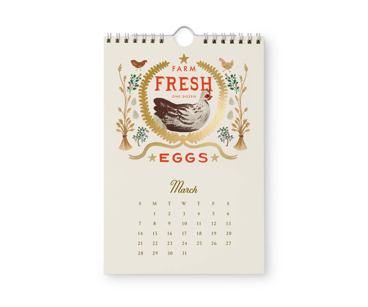 Calendario de pared 2027 - Country Farm Kitchen Rifle Paper