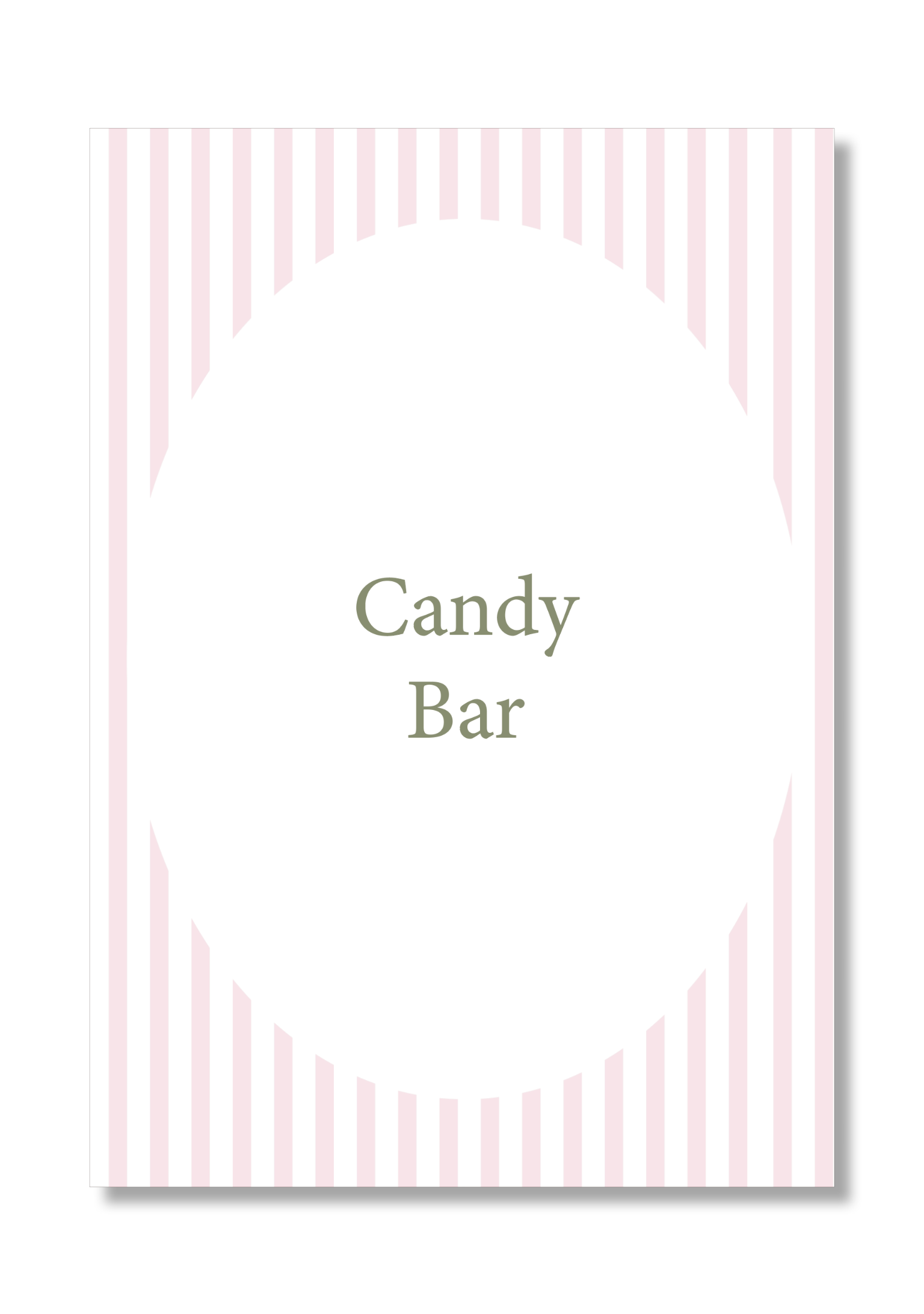 Customizable Candy Bar print with Stripes design. A5 size.