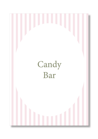 Customizable Candy Bar print with Stripes design. A5 size.