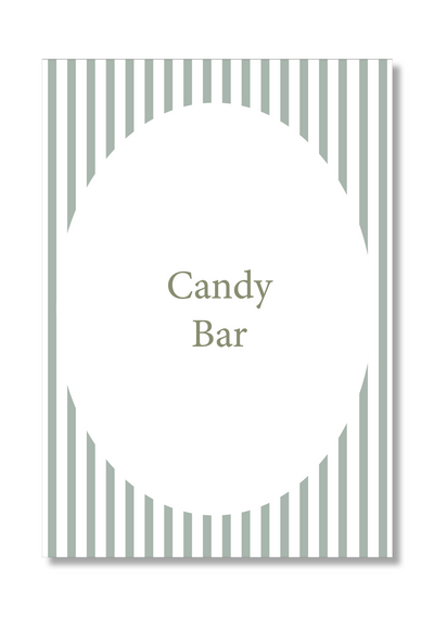 Customizable Candy Bar print with Stripes design. A5 size.