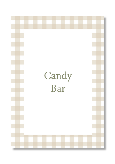 Customizable Candy Bar print with Vichy designs. A5 size.