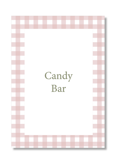 Customizable Candy Bar print with Vichy designs. A5 size.