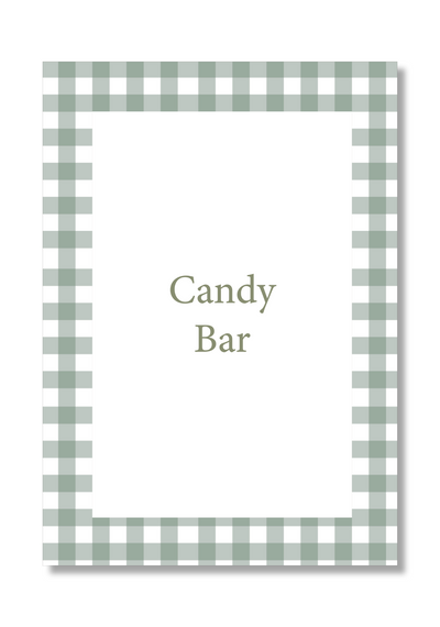 Customizable Candy Bar print with Vichy designs. A5 size.