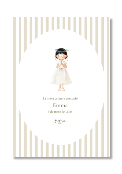 Personalizable communion print Stripes. A5 size.