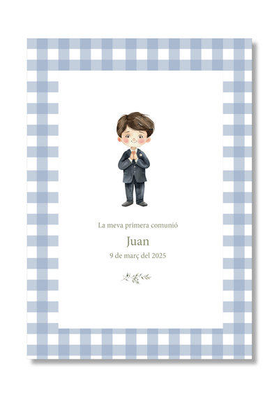 Customizable Vichy communion print. A5 size.