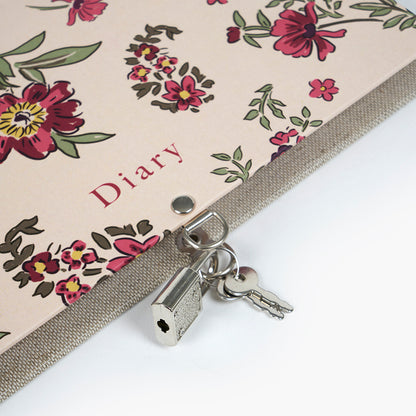Floral Roses Lockable Diary Book