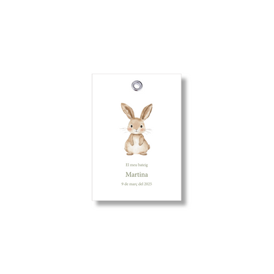 Etiqueta bautizo personalizable Clásica. Tamaño 55x80mm.