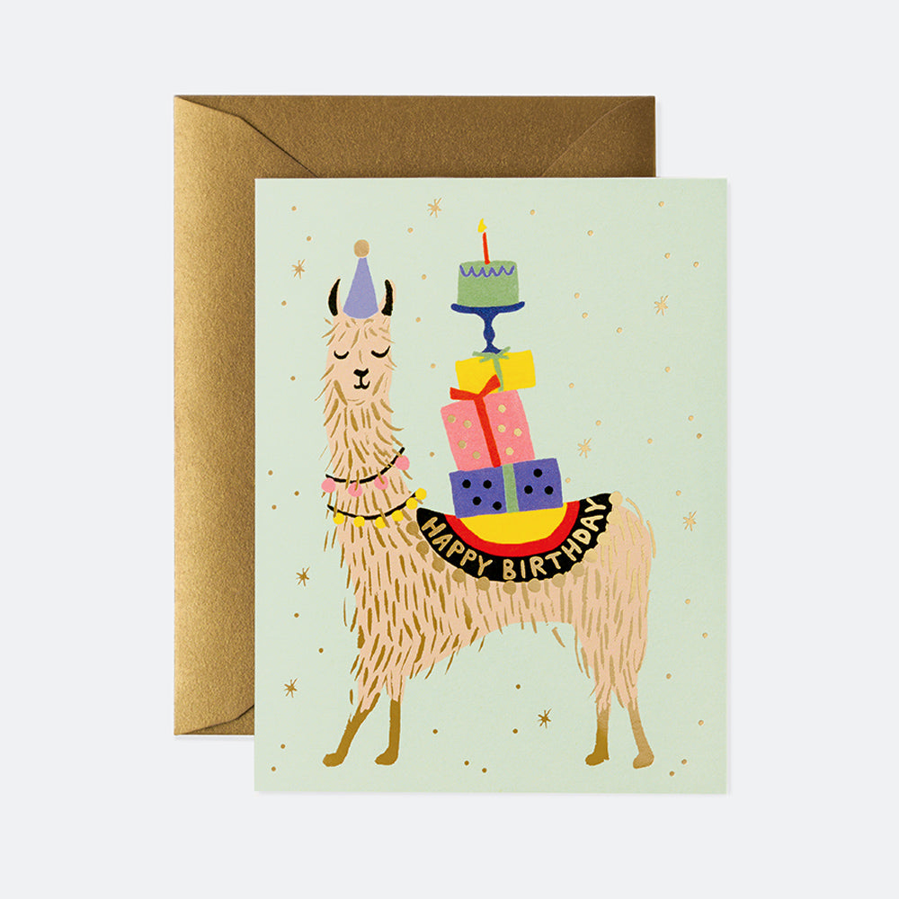 Postal Felicitación Cumpleaños Llama Birthday Card - Rifle Paper