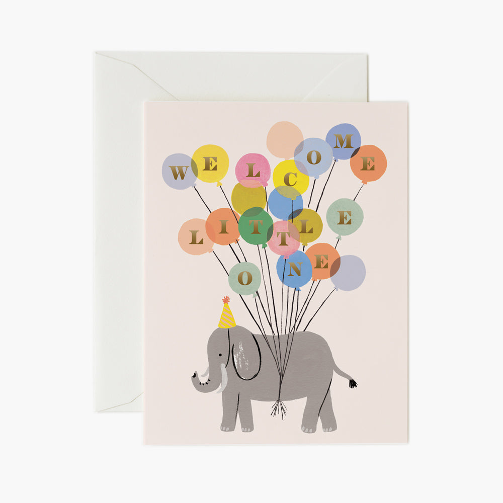 Postal Nacimiento Welcome Elephant Card - Rifle Paper