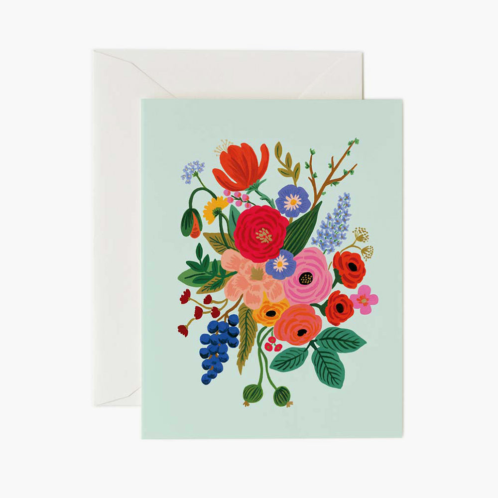Postcard Flowers Garden Party Mint Card - Rifle Paper